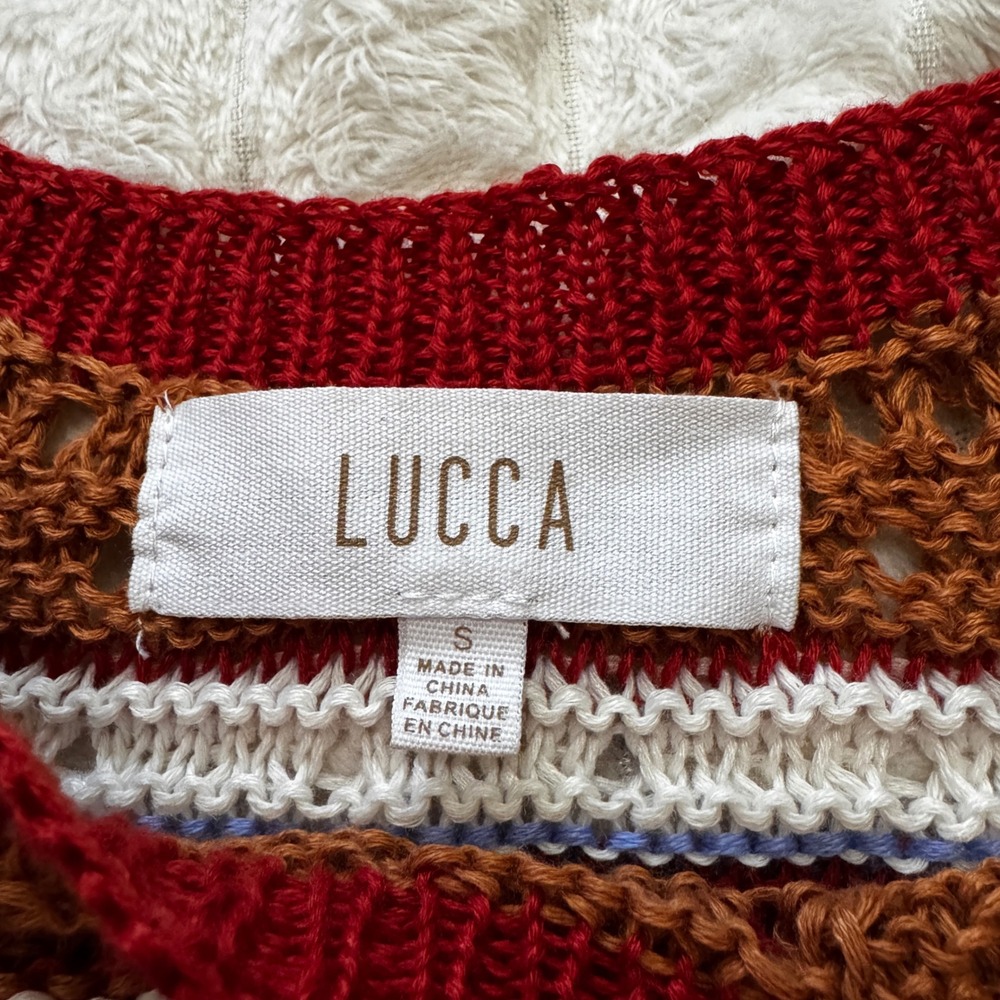 Lucca Small Crochet Knit Maxi Dress Bodycon Fitted Boho Bohemian Festival - Picture 6 of 7
